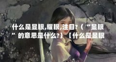 什么是显眼,耀眼,注目?（“显眼”的意思是什么?）【