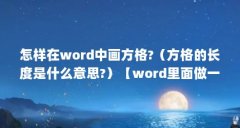 怎样在word中画方格?（方格的长度是什么意思?）【w