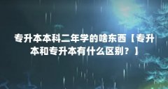 专升本本科二年学的啥东西【专升本和专升本有什么区别？】