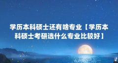 学历本科硕士还有啥专业【学历本科硕士考研选什么专业比较好】