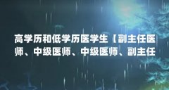 高学历和低学历医学生【副主任医师、中级医师、中级医师、副主任医师、主治