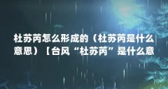 杜苏芮怎么形成的（杜苏芮是什么意思）【台风“杜苏芮”是什么意思】