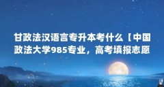 甘政法汉语言专升本考什么【中国政法大学985专业，高考填报志愿时】
