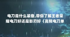 电刀是什么装备,带你了解王者荣耀电刀好还是影刃好（高频电刀单级和双极的