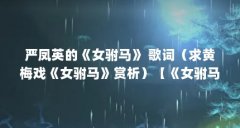 严凤英的《女驸马》 歌词（求黄梅戏《女驸马》赏析）【《女驸马》赏析】