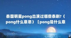 泰国明星pong出演过哪些泰剧?（pong什么意思）【pong是什么意思】