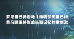 梦见自己骑着马【动物梦见自己骑着马睡眠将影响长期记忆的重新激活】