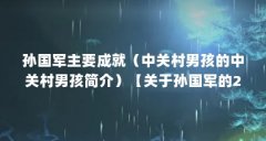 孙国军主要成就（中关村男孩的中关村男孩简介）【关于孙国军的2点解答，让