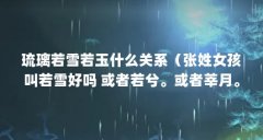 琉璃若雪若玉什么关系（张姓女孩叫若雪好吗 或者若兮。或者莘月。 那个好