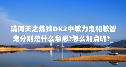 请问天之炼狱DK2中敏力鬼和敏智鬼分别是什么意思?怎么加点呢?_百度...（天之炼狱力敏鬼基本怎么加??）【大话西游2：天之炼狱中敏力鬼怎么加点？】