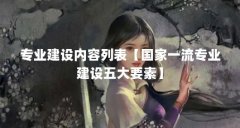 专业建设内容列表【国家一流专业建