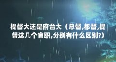 提督大还是府台大(总督,都督,提督这几个官职,分别有什么区别?)【总督、都