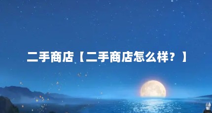 二手商店【二手商店怎么样？】
