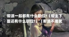 帮派一般都有什么职位?（帮主下面还有什么职位?）【帮派不准扰乱帮规】