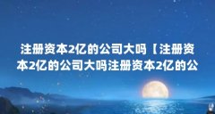 注册资本2亿的公司大吗【注册资本2亿的公司大吗注册资本2亿的公司大吗】