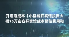 开酒店成本【小县城开宾馆投资大概75万左右开宾馆成本预估费用和收益】