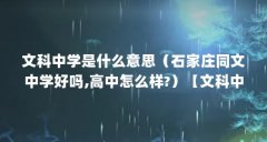 文科中学是什么意思（石家庄同文中学好吗,高中怎么样?）【文科中学是什么意