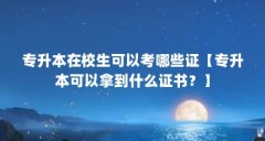 专升本在校生可以考哪些证【专升本可以拿到什么证书？】