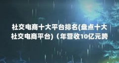 社交电商十大平台排名(盘点十大社交电商平台)（年营收10亿元跨境电商渝欧股