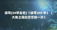 续写(50字左右)（续写200 字）【大地之间白茫茫的一片】