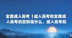 全国成人高考【成人高考和全国成人高考的区别是什么，成人高考和成人高考的