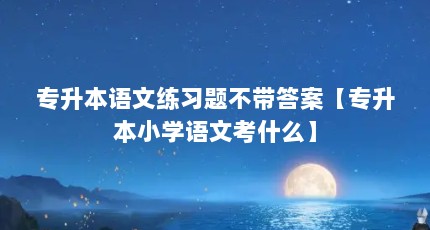 专升本语文练习题不带答案【专升本小学语文考什么】
