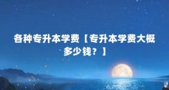 各种专升本学费【专升本学费大概多少钱？】