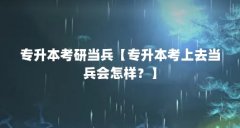 专升本考研当兵【专升本考上去当兵会怎样?】