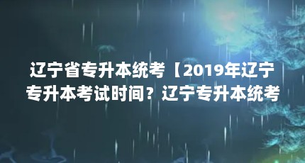 辽宁省专升本统考【2019年辽宁专升本考试时间？辽宁专升本统考的3点解答】