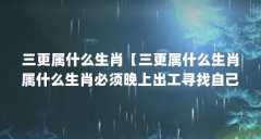 三更属什么生肖【三更属什么生肖属什么生肖必须晚