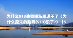 为什么513劲舞团私服进不了（为什么原先的劲舞(513)没了?）【513劲舞团513劲舞团