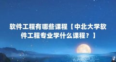 软件工程有哪些课程【中北大学软件工程专业学什么课程？】