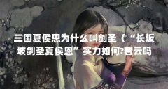 三国夏侯恩为什么叫剑圣(“长坂坡剑圣夏侯恩”实力如何?若云吗?)【《三国