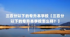 三百分以下的专升本学校【三百分以下的专升本学校怎么样?】