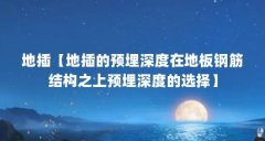 地插【地插的预埋深度在地板钢筋结构之上预埋深度