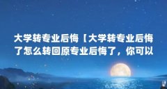 大学转专业后悔【大学转专业后悔了怎么转回原专业后悔了，你可以采取以下步