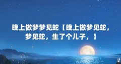 晚上做梦梦见蛇【晚上做梦见蛇，梦见蛇，生了个儿子，】