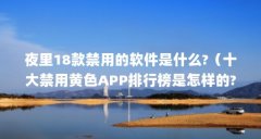 夜里18款禁用的软件是什么?(十大禁用黄色APP排行榜是怎样的?)【十大禁用黄