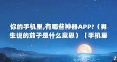 你的手机里,有哪些神器APP?(男生说的茄子是什么意思)【手机里,有哪些神器