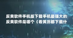 反黄软件手机版下载手机最强大的反黄软件是哪个（看黄历都下载什么）【免费