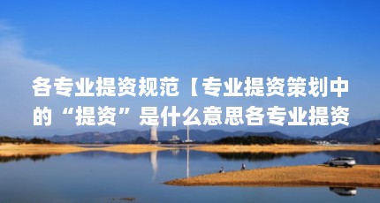 各专业提资规范【专业提资策划中的“提资”是什么意思各专业提资规范的1点解答】