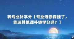 转专业补学分【专业选修课挂了，能选其他课补够学分吗？】