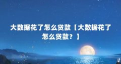 大数据花了怎么贷款【大数据花了怎么贷款？】