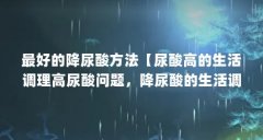 最好的降尿酸方法【尿酸高的生活调理高尿酸问题，降尿酸的生活调理方法】