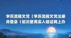 学历流程文凭【学历流程文凭注册并登录(初次使用实人验证网上办理流程)】