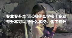 专业专升本可以报什么学校【专业专升本可以报什么学校,化工专升本有哪些院