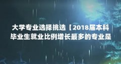 大学专业选择挑选【2018届本科毕业生就业比例增长最多的专业是什么】