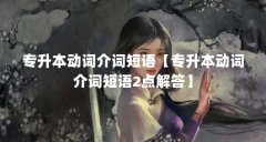 专升本动词介词短语【专升本动词介词短语2点解答】