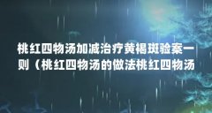 桃红四物汤加减治疗黄褐斑验案一则(桃红四物汤的做法桃红四物汤怎么煮)【