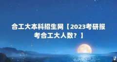 合工大本科招生网【2023考研报考合工大人数?】